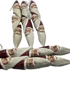 5 Sets Santa Claus Dangling Heads Ornaments  Christmas Holiday Plastic